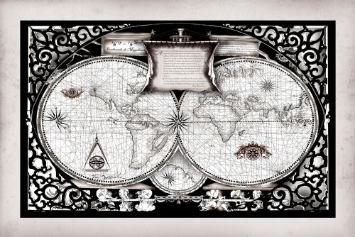Old World Map Print - Magellan Map